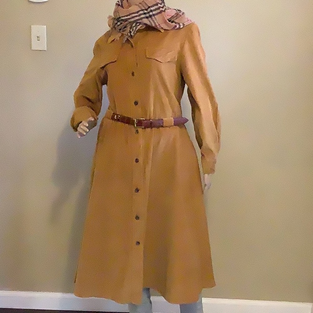 Vintage Marigold Corduroy Shirt Dress